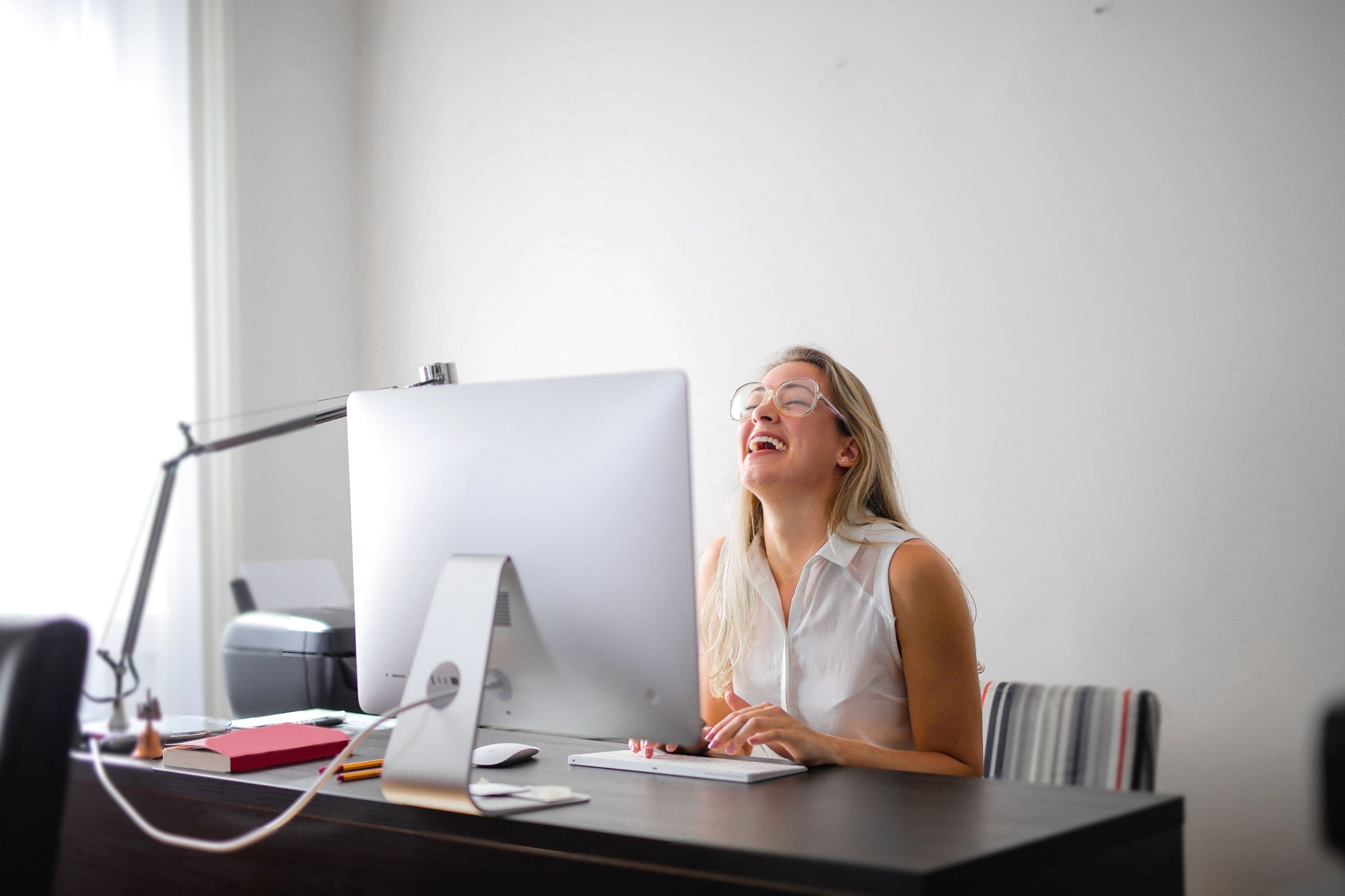 Wedding professional working at her desk